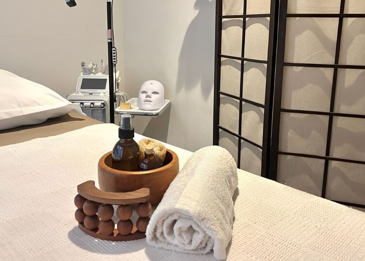 Serene spa room at Neem Studio in Cape Town, Western Cape, ZA showcasing relaxing amenities.
