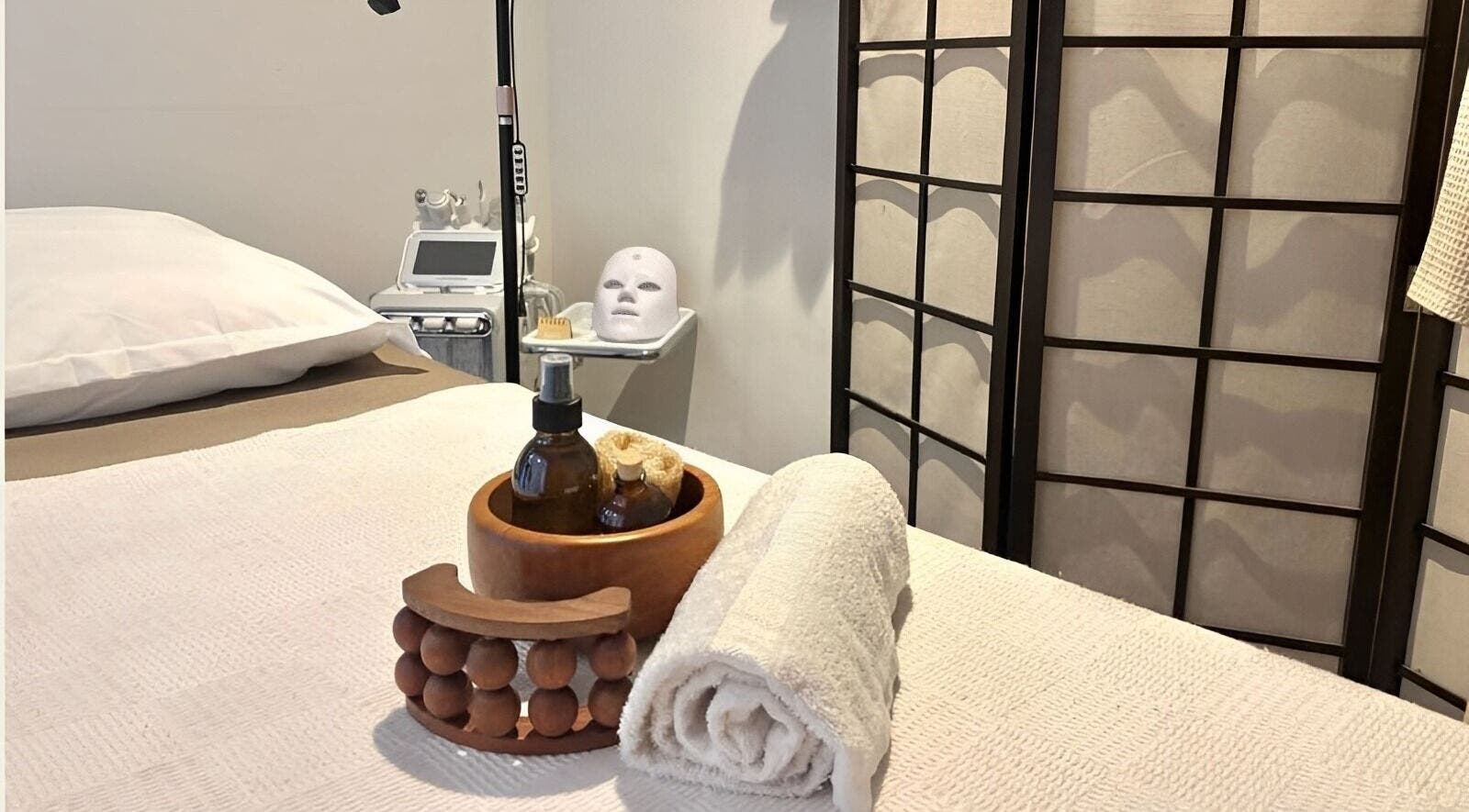 Serene spa room at Neem Studio in Cape Town, Western Cape, ZA showcasing relaxing amenities.