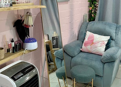Comfortable nail treatment area at Lindels Nail Bar in Cape Town, Western Cape, ZA.