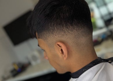 Close-up of a precision fade haircut at Barber Jake, Motueka, Tasman, NZ.