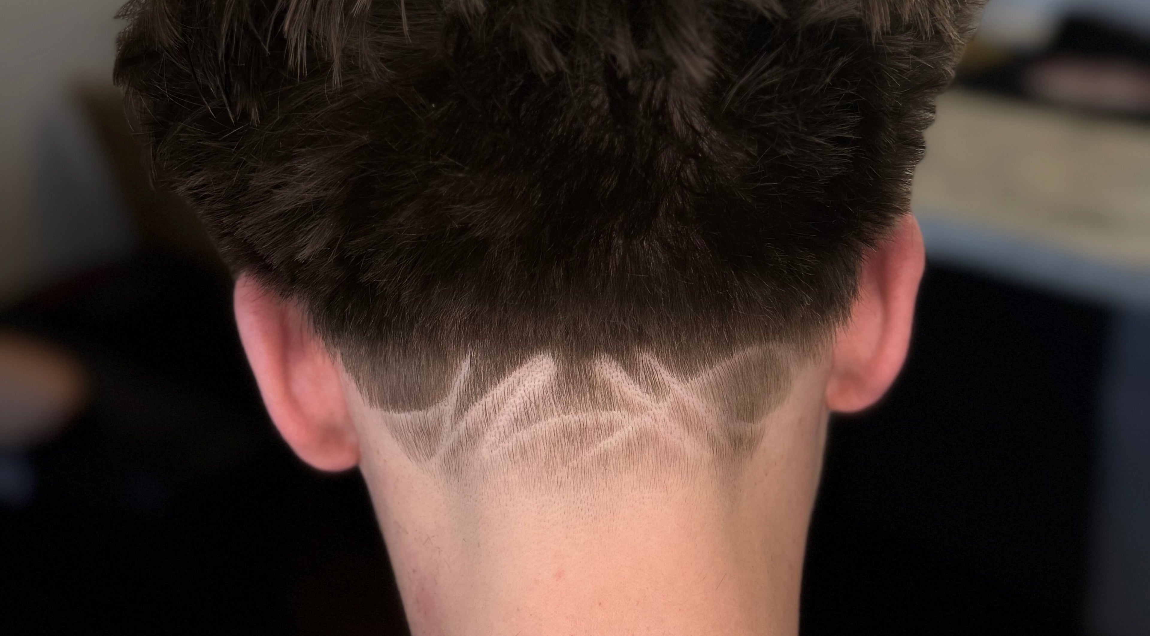 Close-up of an artistic fade haircut at Barber Jake in Motueka, Tasman, NZ.