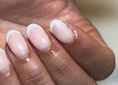 Elegant manicured nails with a glossy finish at Beauty by Livv, Burnley, England, GB.