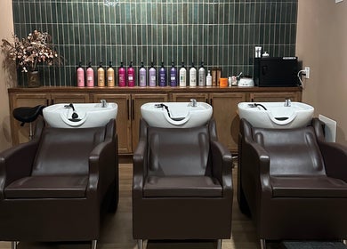 Luxurious salon wash stations at Heather Schreiber, Niagara Falls, New York, US.