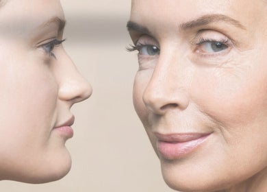 Close-up of two women's faces showcasing diverse beauty at Aestilab 108 Clinic, Dubai, Dubai, AE.