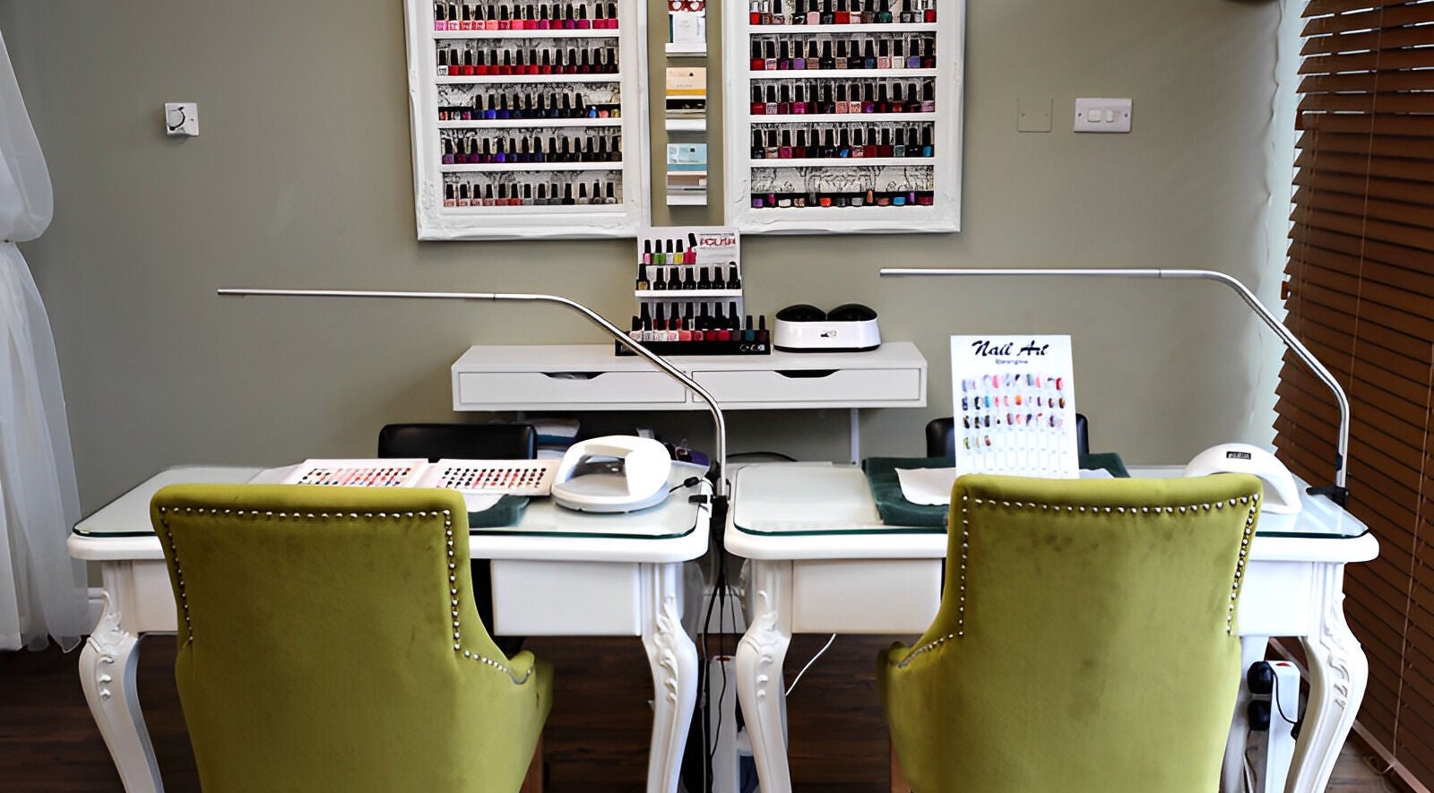 Chic nail studio at B Beautiful, Dublin, County Dublin, IE, featuring elegant manicure stations.