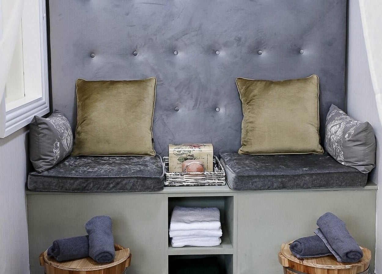 Elegant seating with cushions at B Beautiful, Dublin, County Dublin, IE offers a relaxing atmosphere.