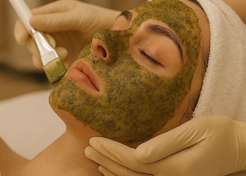 Luxurious facial mask at Oh Honey Beauty, Subiaco, Western Australia, AU. Experience rejuvenation.