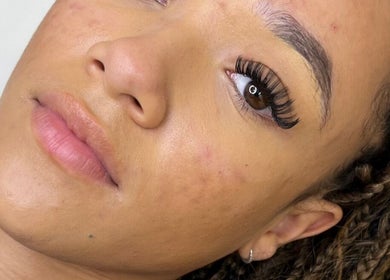 Close-up of eyelash extensions at Pretty Little Lashes, Newcastle upon Tyne, England, GB.