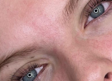 Close-up of enhanced lashes at Pretty Little Lashes, Newcastle upon Tyne, England, GB.