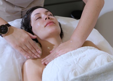 Relaxing facial treatment at Facial Boutique by Anna, Doha, Doha Municipality, QA with gentle massage.