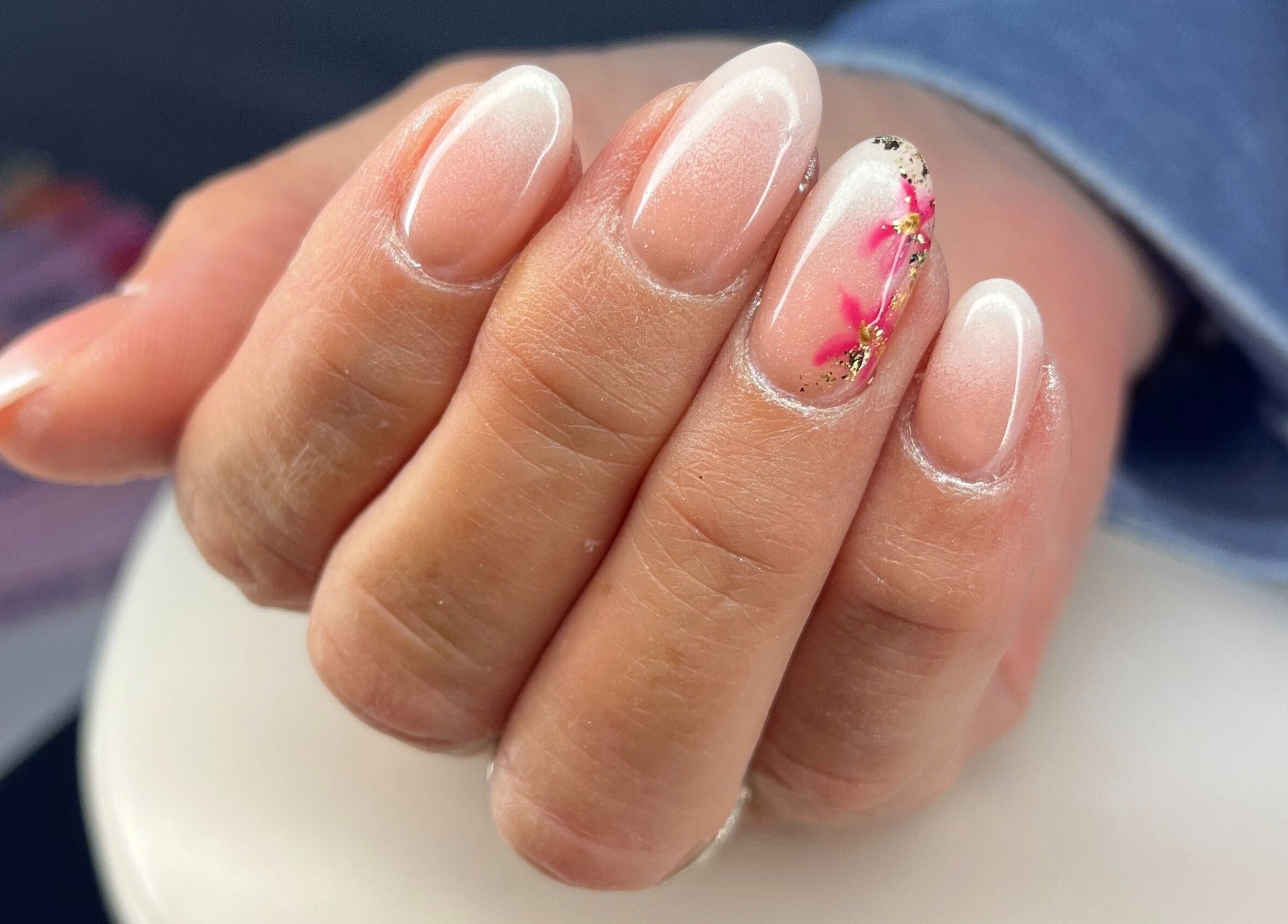 Beautiful nail art with pink floral design at Nails by Ciara Prout, Thurles, County Tipperary, IE.
