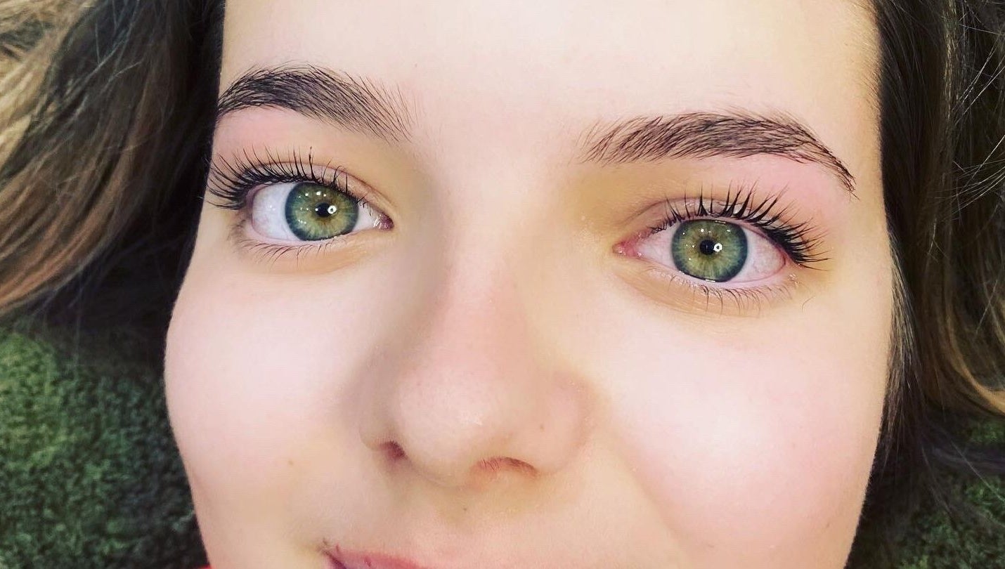 Close-up of bright eyes showcasing lash treatment at IrreSiStible Hair & Beauty, Exeter, England, GB.