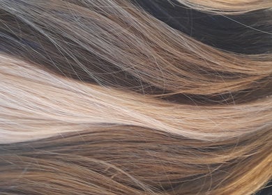 Close-up of silky ombre hair strands at Gold Coast Mobile Hair & Beauty, Southport, Queensland, AU.