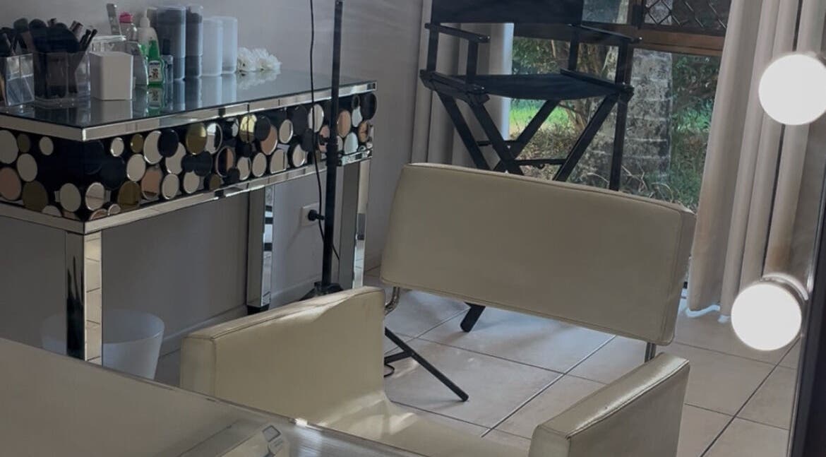 Elegant makeup station at Jamie Elle Hair Makeup Extensions, Southport, Queensland, AU.