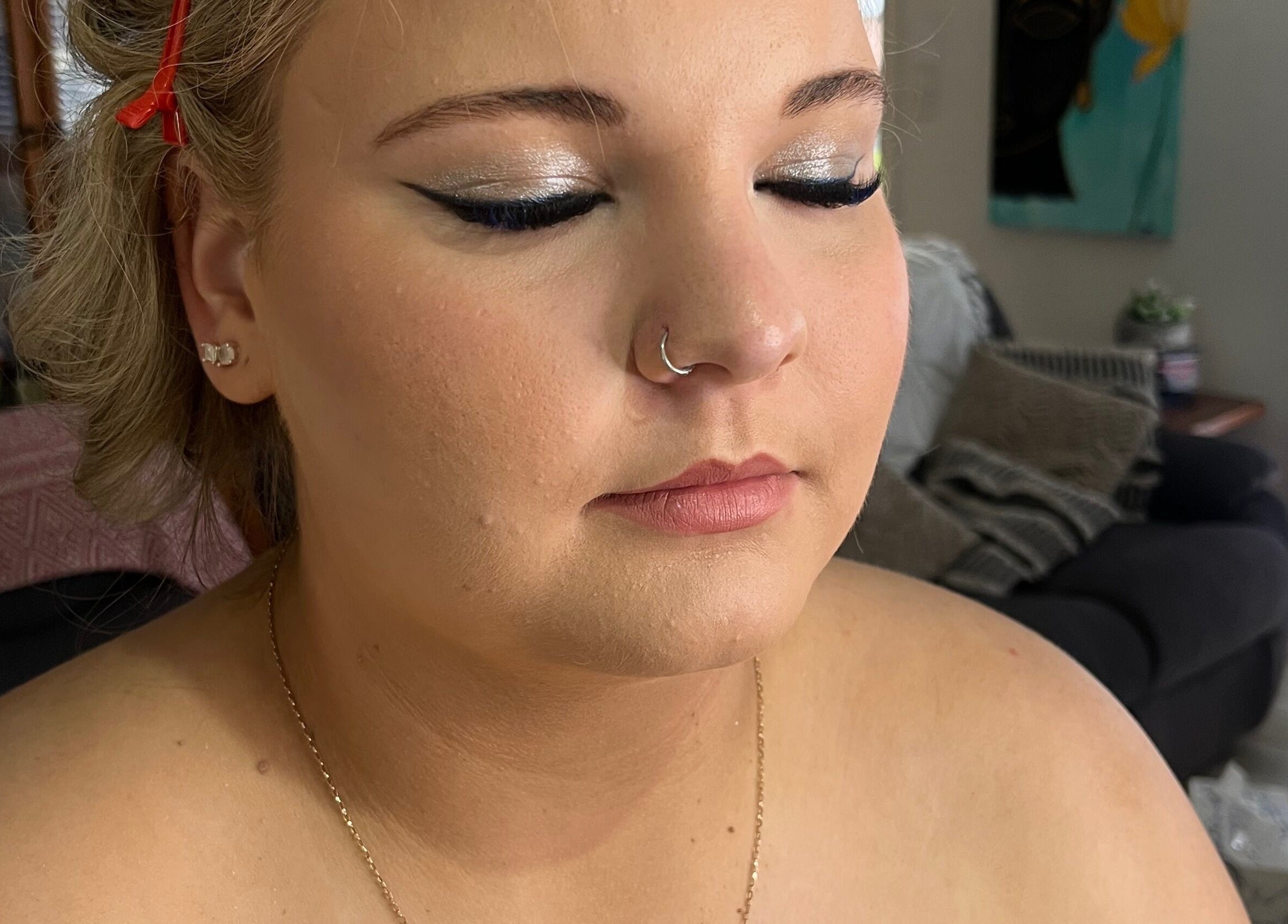 Makeup application at Jamie Elle Hair & Makeup (Mobile) in Southport, Queensland, AU, showcasing elegant eye design.