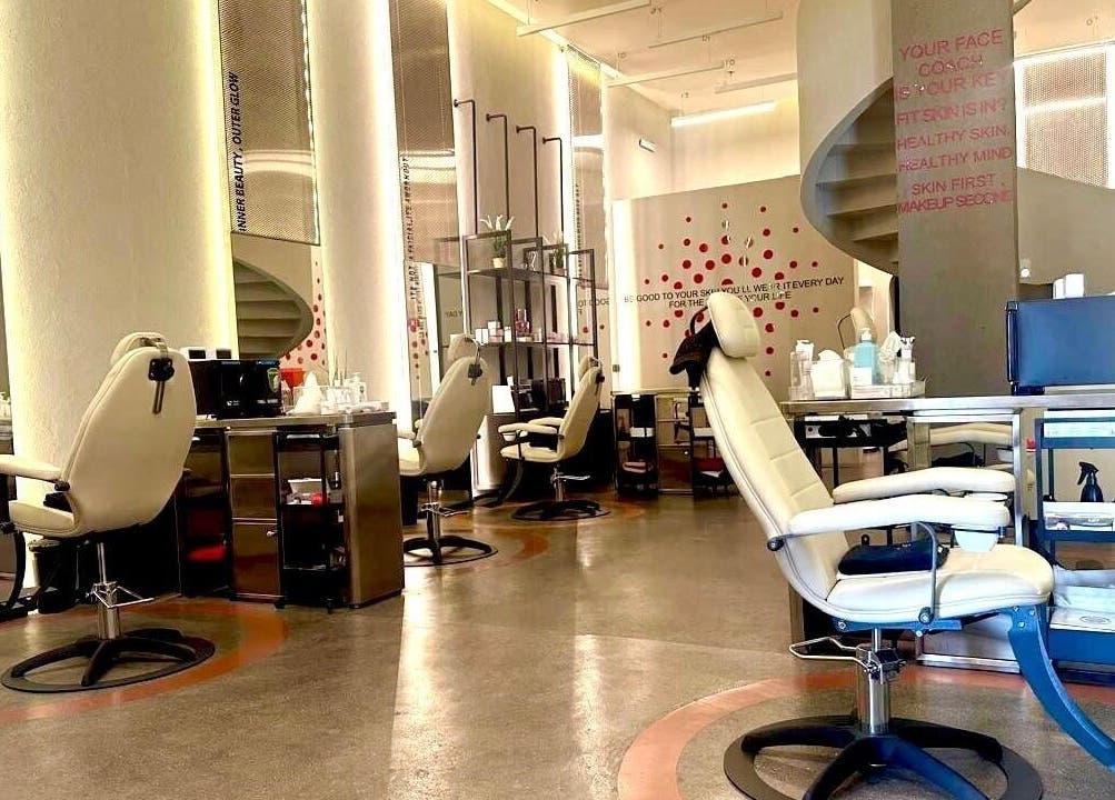 Luxurious salon interior at My Face, Riyadh, Riyadh Province, SA with stylish chairs and modern decor.