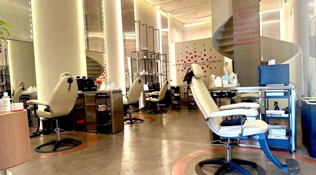 Luxurious salon interior at My Face, Riyadh, Riyadh Province, SA with stylish chairs and modern decor.