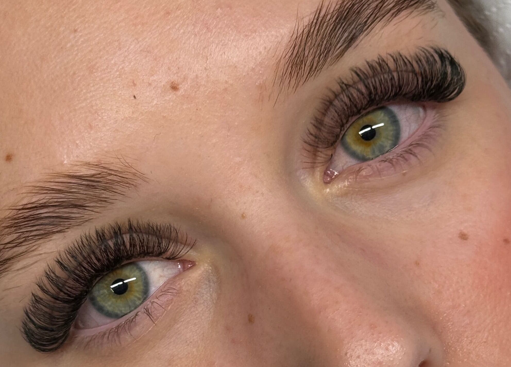 Close-up of expertly applied eyelash extensions at Tay Aesthetics, Tahmoor, New South Wales, AU.