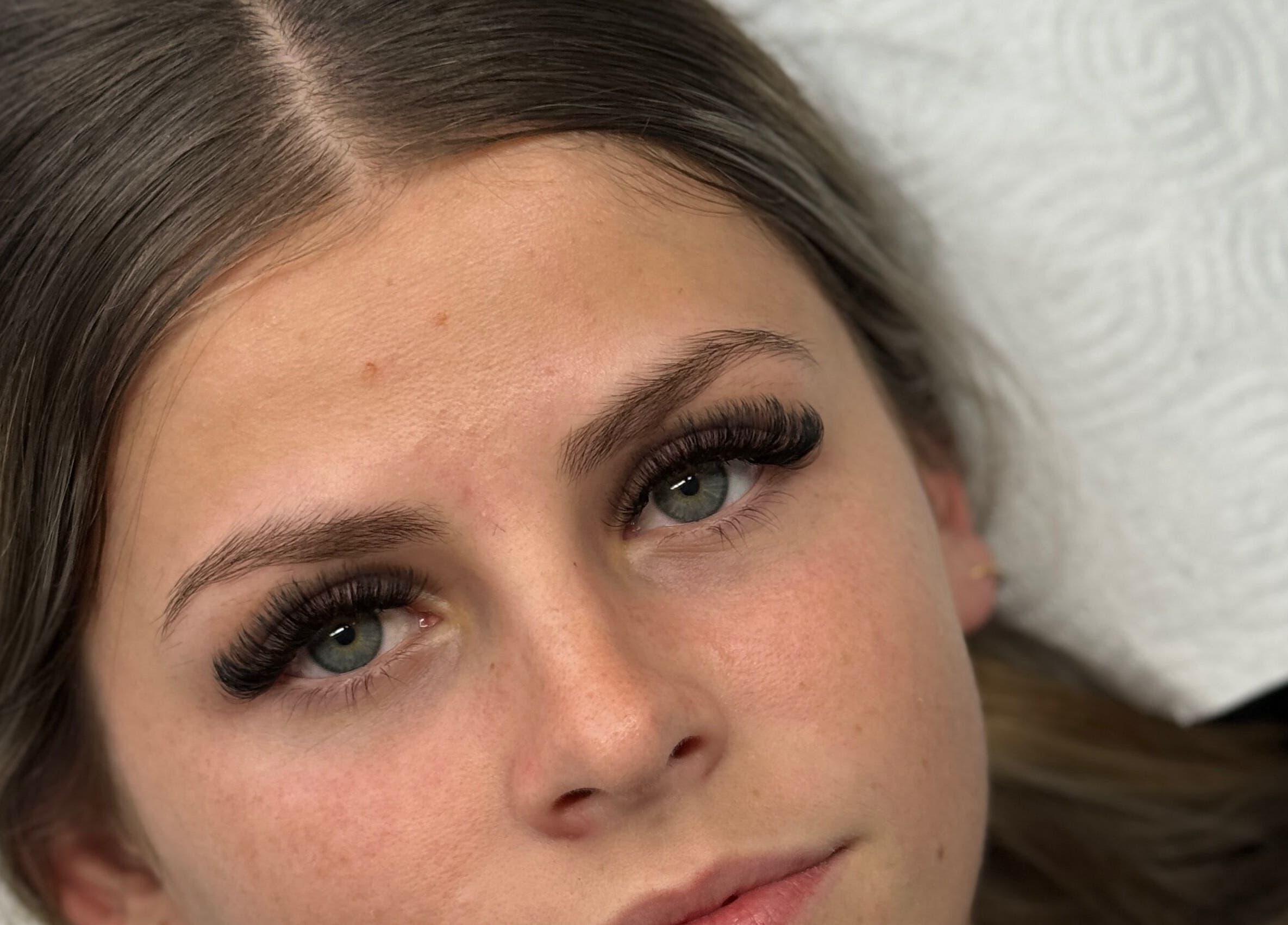 Close-up of eyelash extensions at Tay Aesthetics, Tahmoor, New South Wales, AU. Gorgeous lash enhancement.