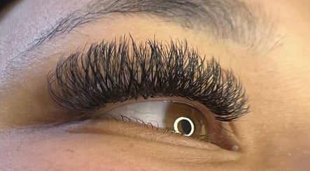 Close-up of eyelash extensions at Samaj Beauty Projects, Cape Town, Western Cape, ZA.