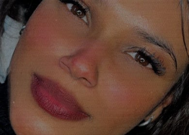 Close-up of a woman's radiant look at Samaj Beauty Projects, Cape Town, Western Cape, ZA.