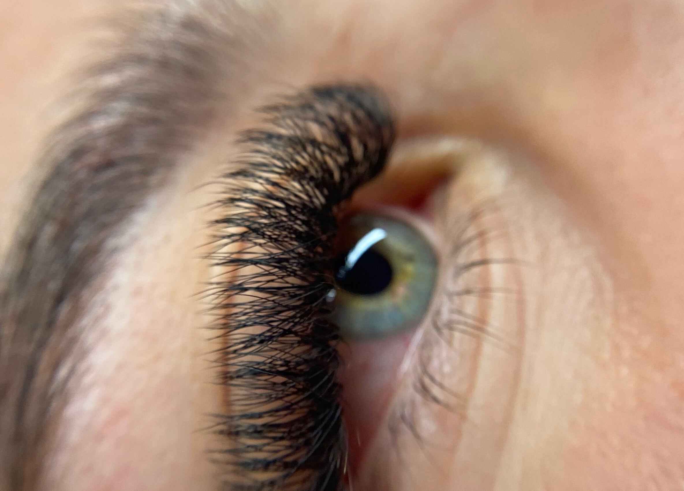 Primer plano de pestañas largas y rizadas en Lashes by Sarahí Cortez, Colima, Colima, MX.