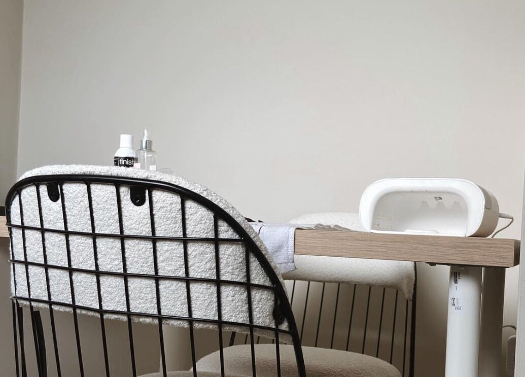 Beauty treatment desk at Bare Faced by Elle in Middlesbrough, England, GB, featuring a modern setup.