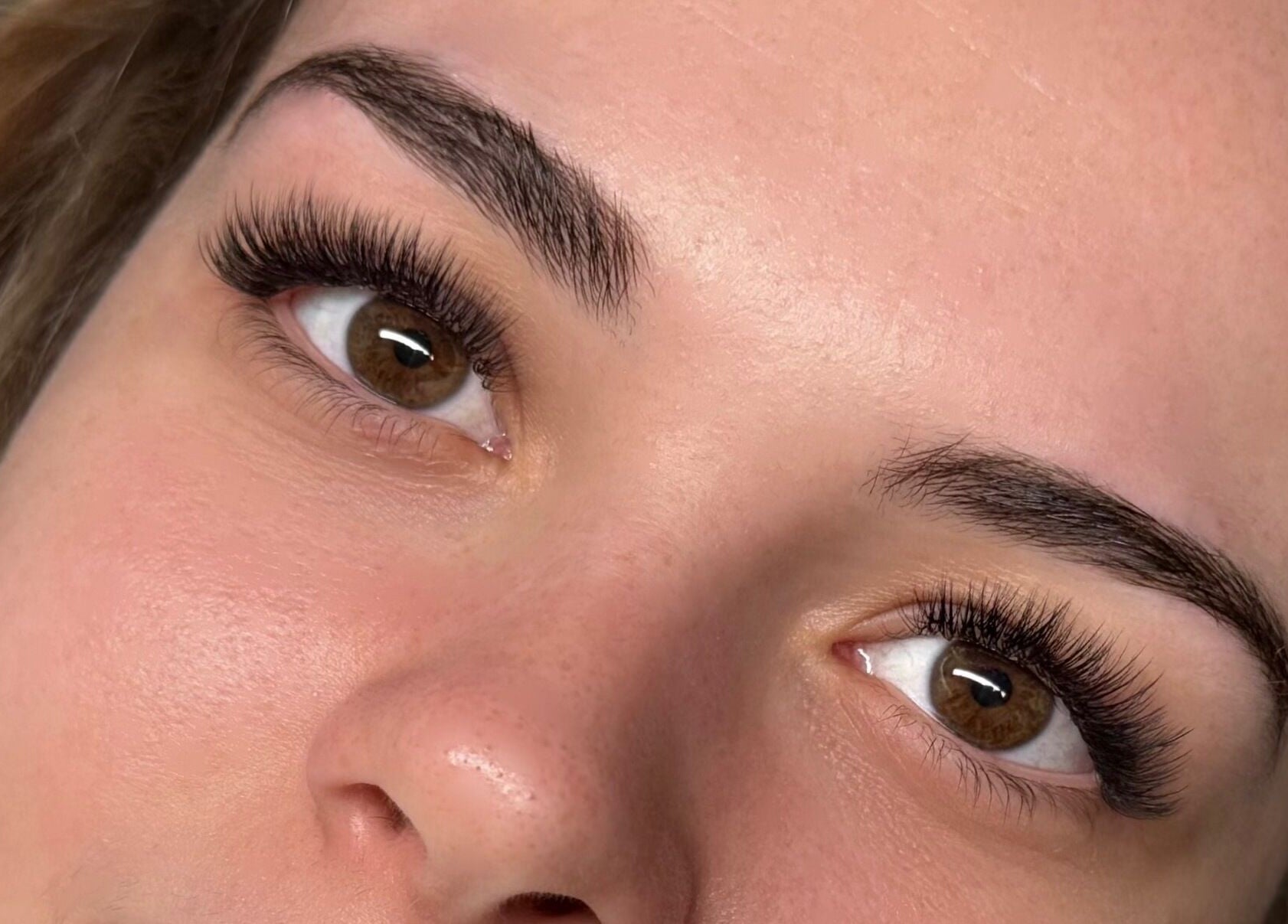 Close-up of eyelash extensions at The Lash Abode by Jade, Berkeley, New South Wales, AU.