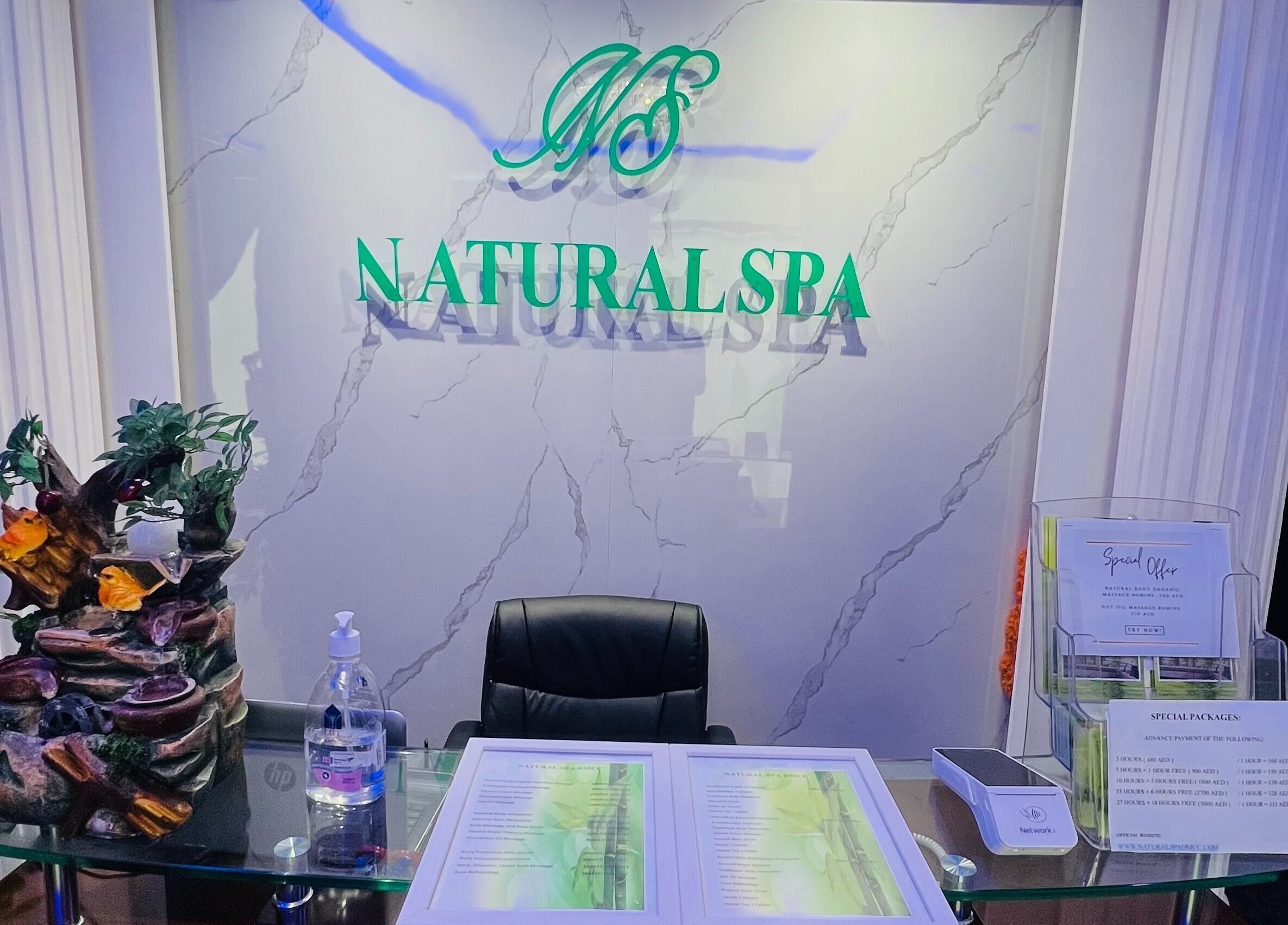Reception area at Natural Spa DMCC, Dubai, Dubai, AE with a serene ambiance and welcoming decor.