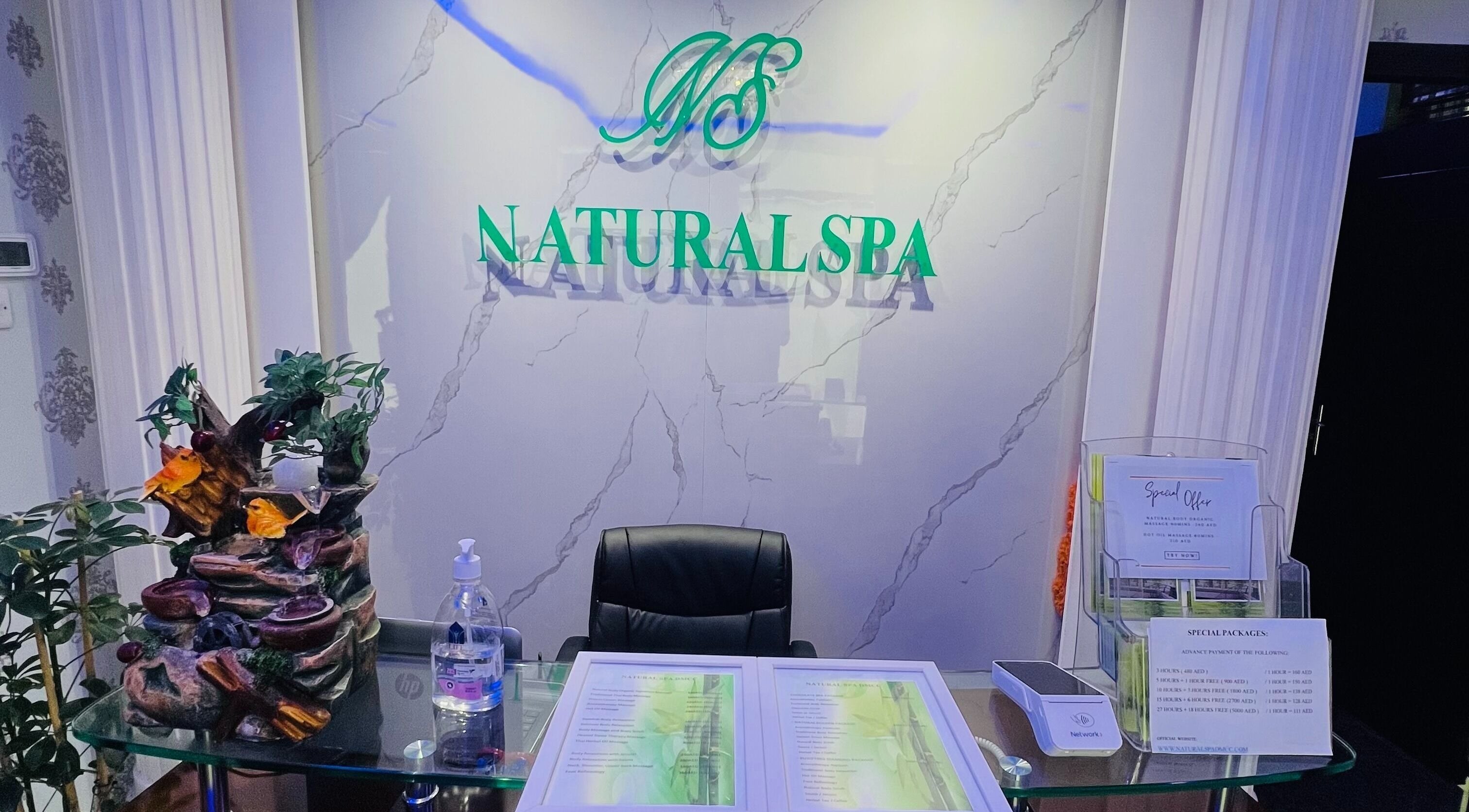 Reception area at Natural Spa DMCC, Dubai, Dubai, AE with a serene ambiance and welcoming decor.