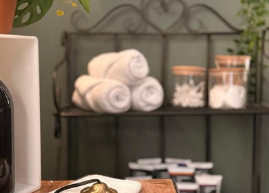 Relaxing spa supplies at The Pampered Cow, Hixon, England, GB create a calming ambiance.