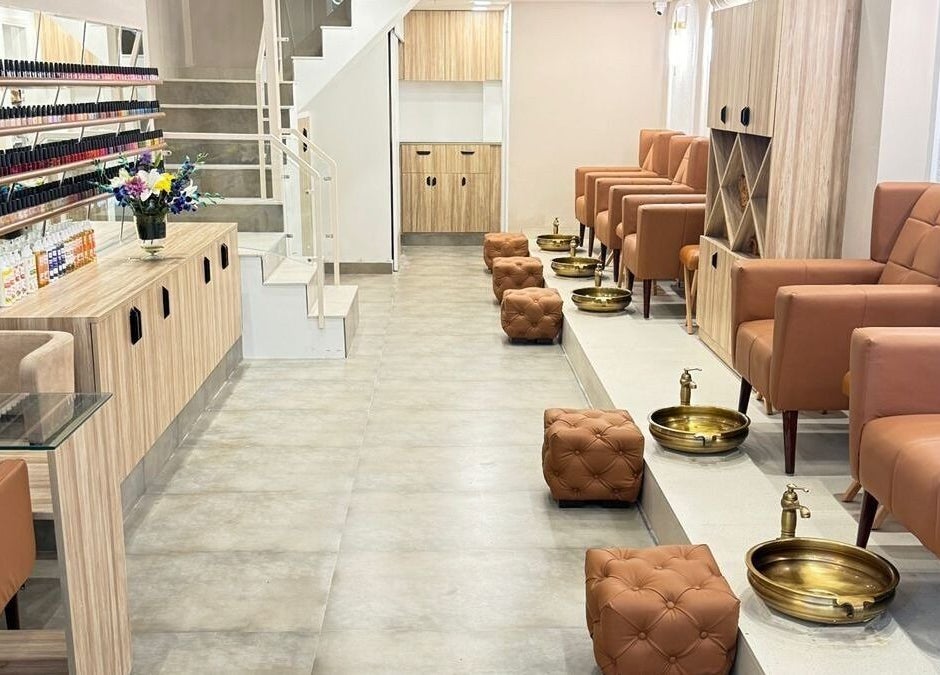 Elegant pedicure chairs at The Mani Pedi Spa, AIPL Joy Street, Gurugram, Haryana, IN, offering premium pampering.