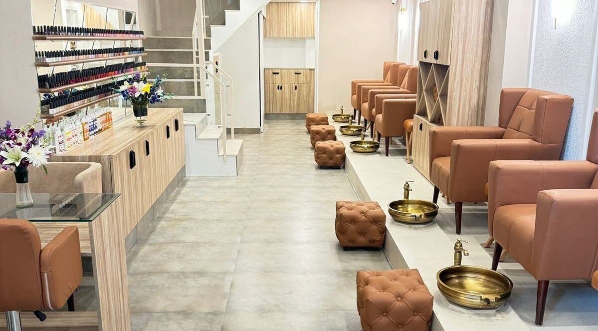 Elegant pedicure chairs at The Mani Pedi Spa, AIPL Joy Street, Gurugram, Haryana, IN, offering premium pampering.