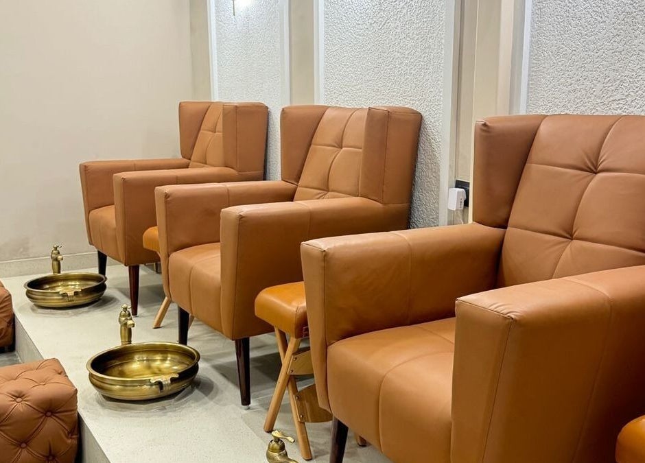 Elegant pedicure chairs at The Mani Pedi Spa, AIPL Joy Street, Gurugram, Haryana, IN offering ultimate relaxation.