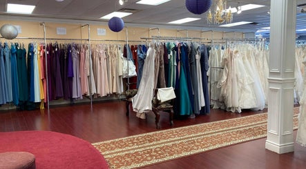 Elegant bridal and evening gowns at Best for Bride Barrie, Barrie, Ontario, CA, showcasing a vibrant collection.