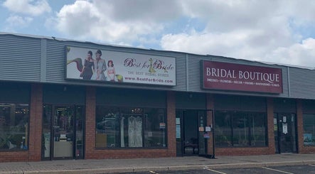 Front view of Best for Bride Barrie, a bridal boutique in Barrie, Ontario, CA showcasing wedding dresses.