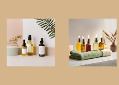 Aromatherapy oils and candles at The Small Massage Room, Thurso, Highlands, GB create a serene spa atmosphere.