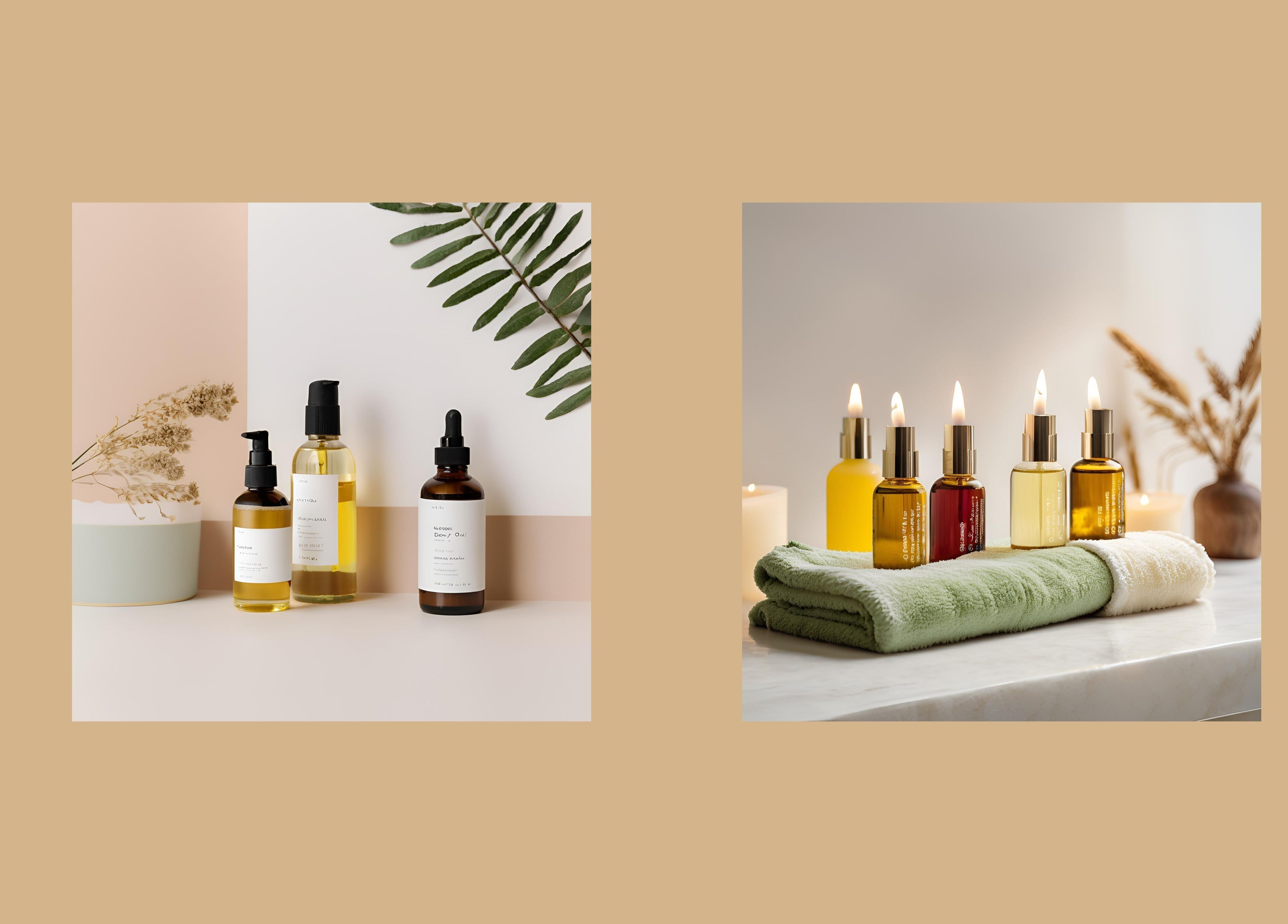 Collection of essential oils and candles at Massage Clinik, Edinburgh, Scotland, GB.