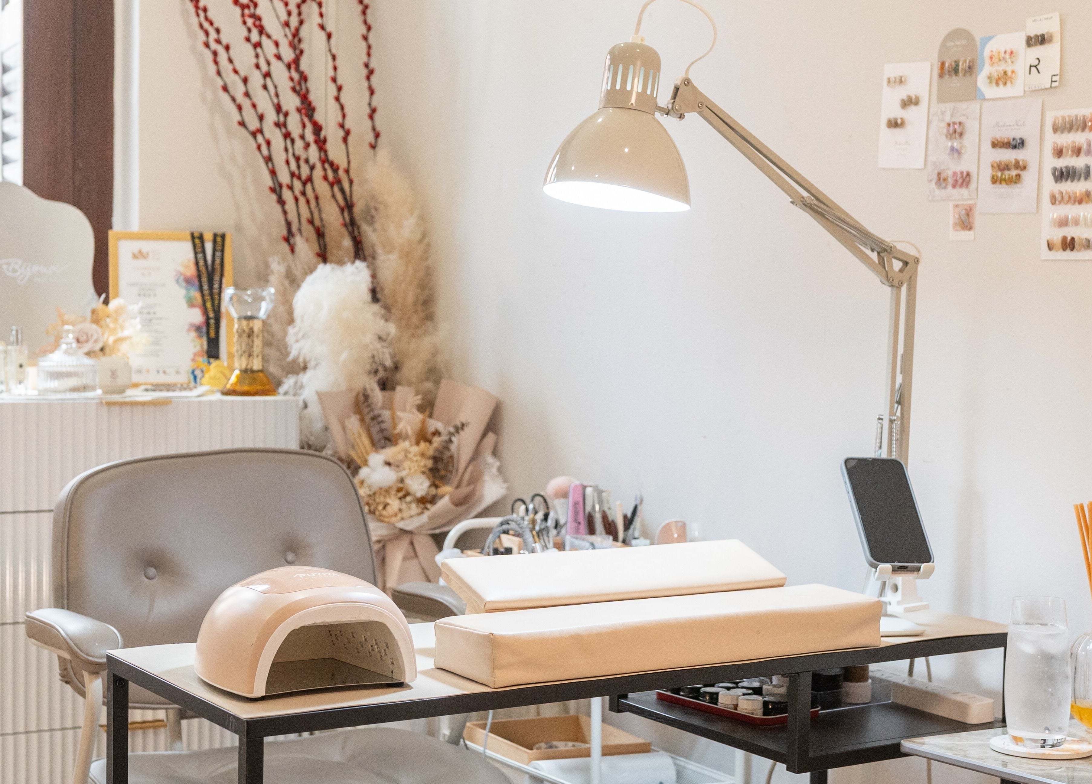 Bijoux Nail Studio in Singapore, Singapore, SG showcases a stylish and serene manicure station.