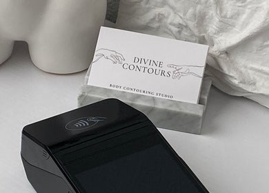 Divine Contours Studio card displayed elegantly at Citrus Heights, California, US.
