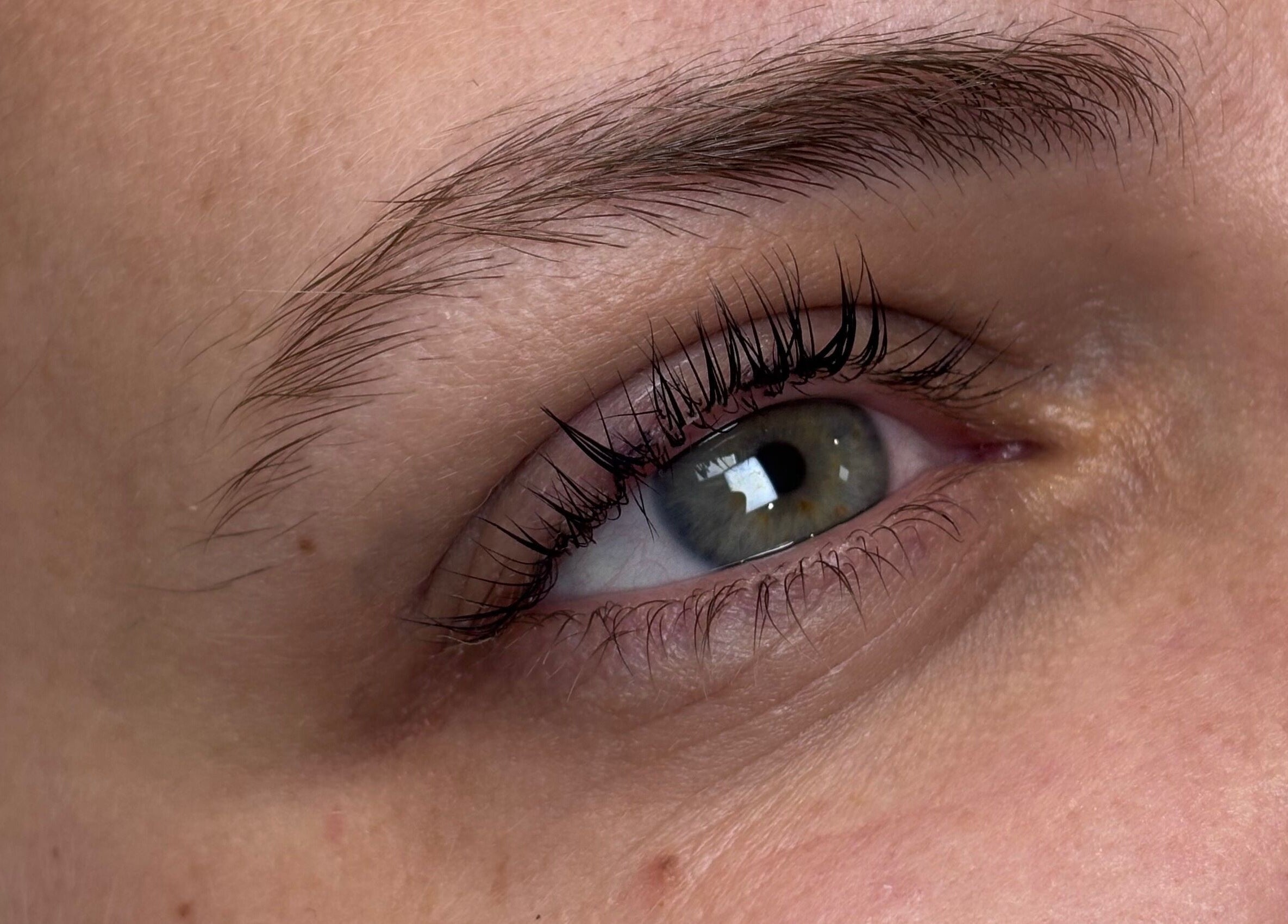 Close-up of elegant lashes at Glam by Tyler Marie, Oswestry, England, GB.