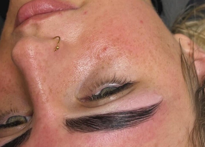Detailed eyebrow enhancement at Glam by Tyler Marie, Oswestry, England, GB.