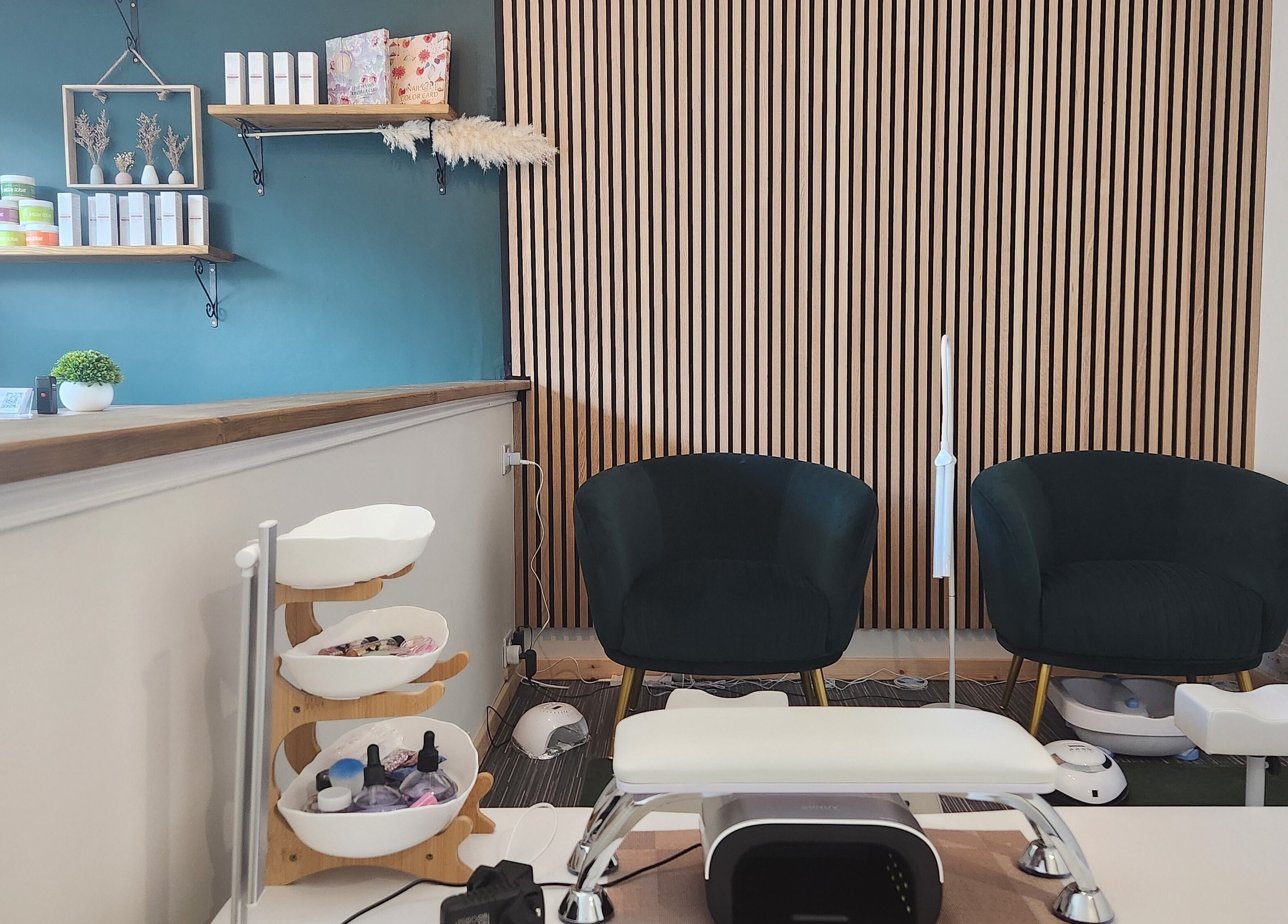 Inviting interior at Next Level Spa & Beauty, Wallsend, England, GB, featuring elegant seating and beauty products.