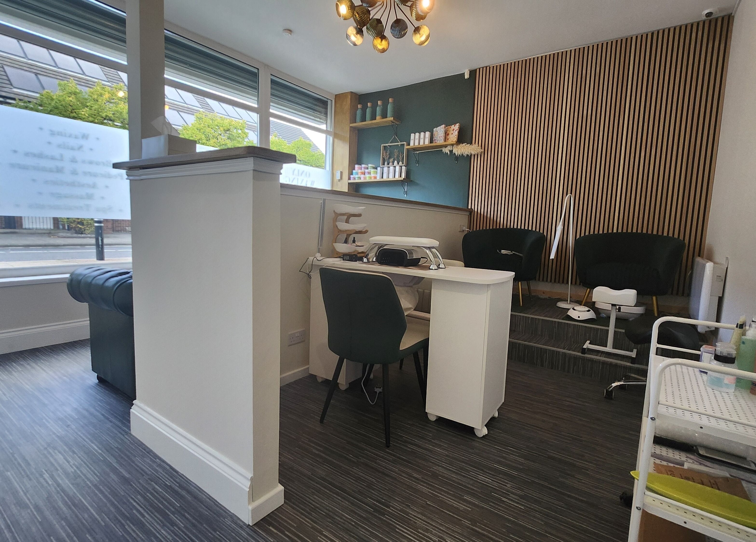 Elegant spa interior at Next Level spa & beauty, Wallsend, England, GB with treatment chairs and decor.