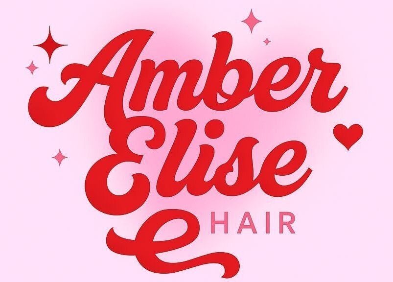 AmberEliseHair logo featuring elegant script and star icons, Ellon, Scotland, GB.