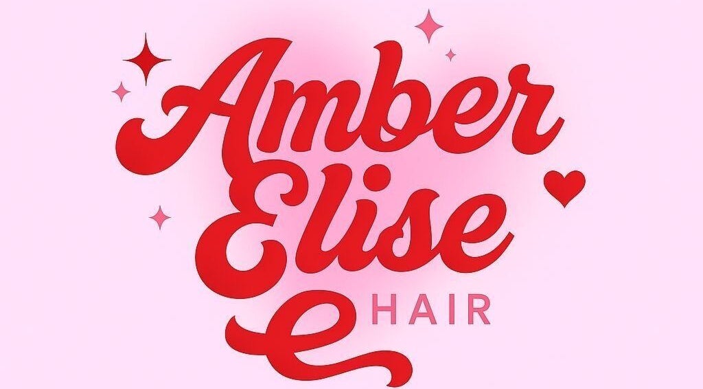 AmberEliseHair logo featuring elegant script and star icons, Ellon, Scotland, GB.