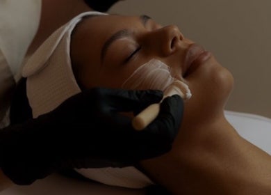 A relaxing facial treatment at RESET BEAUTY BAR BRISBANE in Milton, Queensland, AU, enhancing skin radiance.