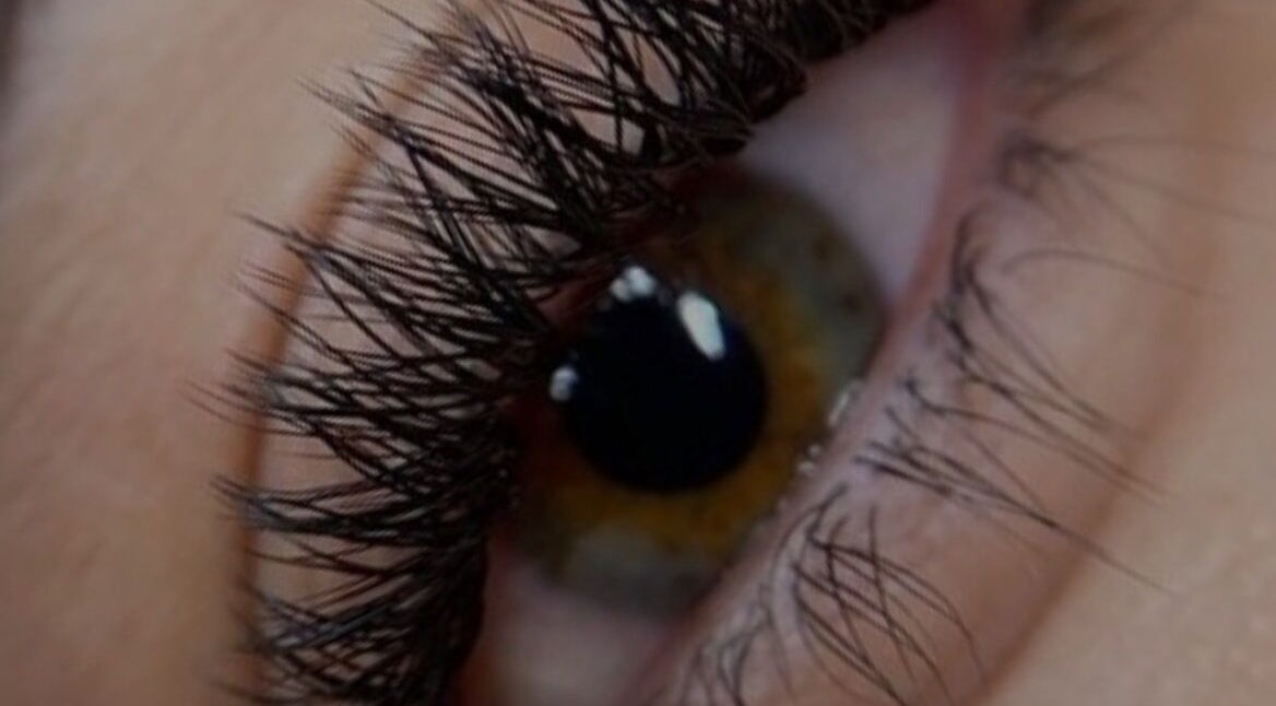 Close-up of styled lashes at RESET BEAUTY BAR BRISBANE, Milton, Queensland, AU.