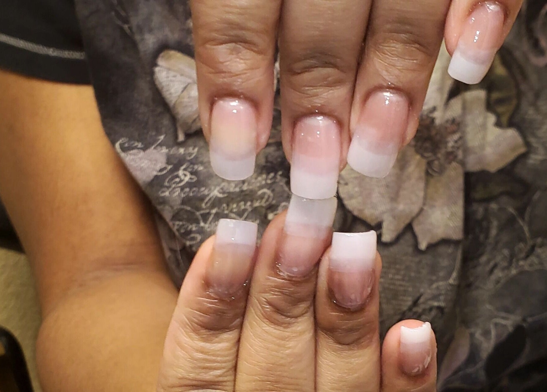 Styled French manicure nails at Nails by Coco LLC, Van Buren, Arkansas, US.