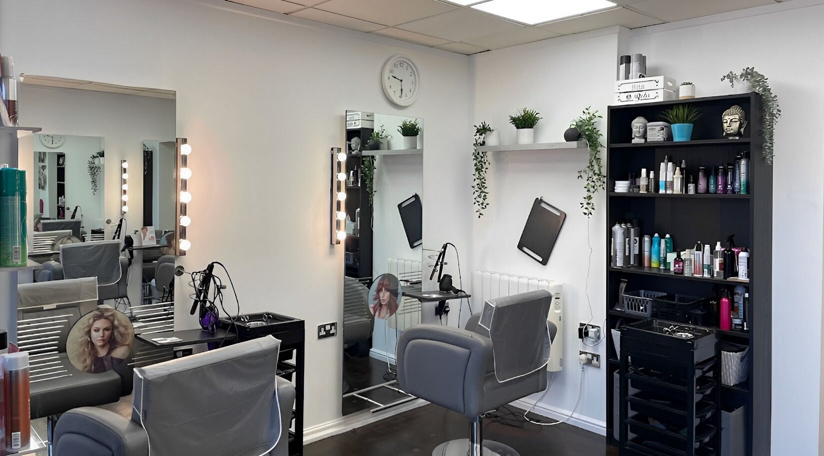 The Salon For Hair in Newbold, England, GB with modern styling stations and sleek interior design.